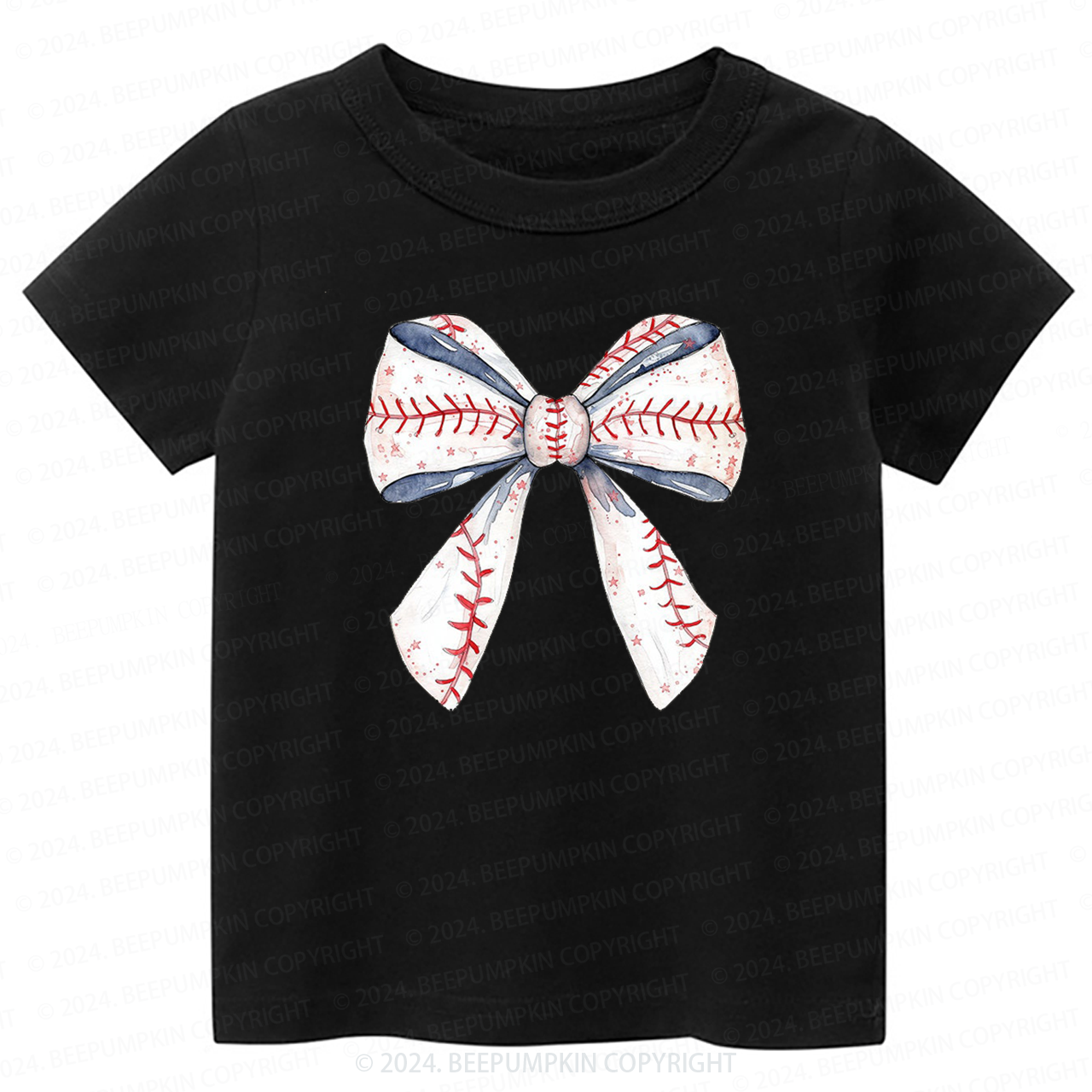 Cute Giant Baseball Ribbon Toddler&Kids Tees 