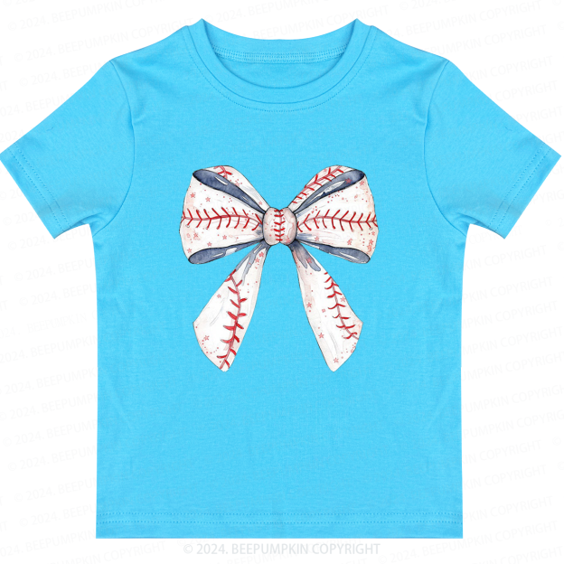 Cute Giant Baseball Ribbon Toddler&Kids Tees 