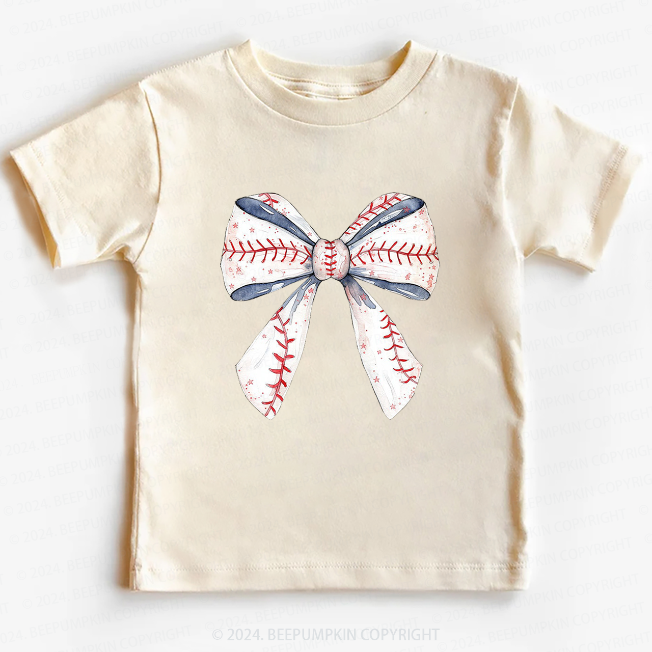 Cute Giant Baseball Ribbon Toddler&Kids Tees 