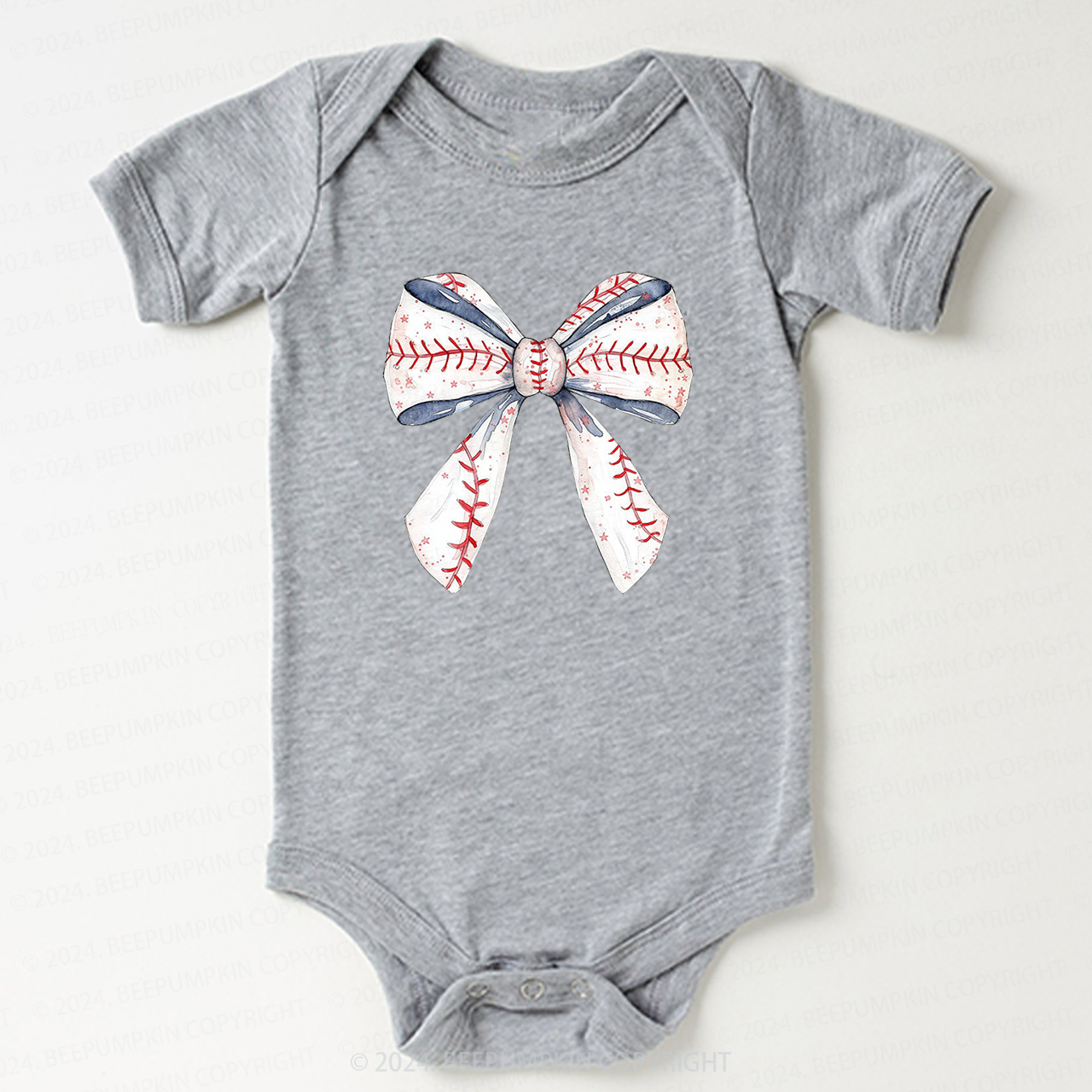 Cute Giant Baseball Ribbon Bodysuit For Baby 