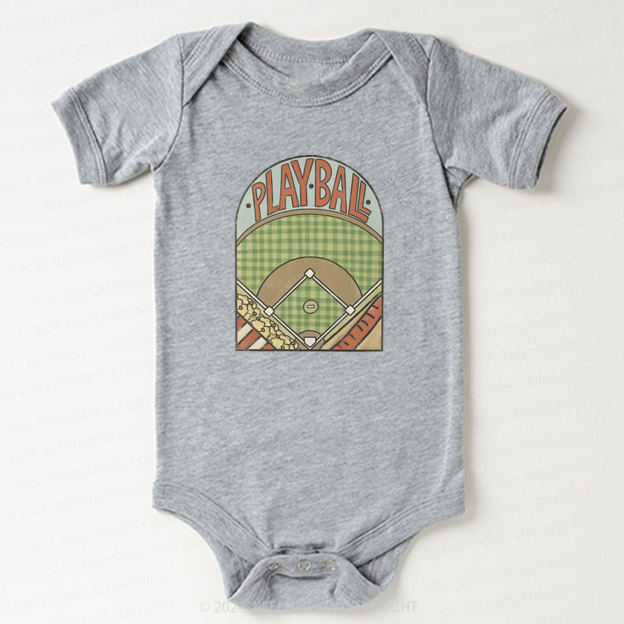 Retro Playball Baseball Field Bodysuit For Baby 