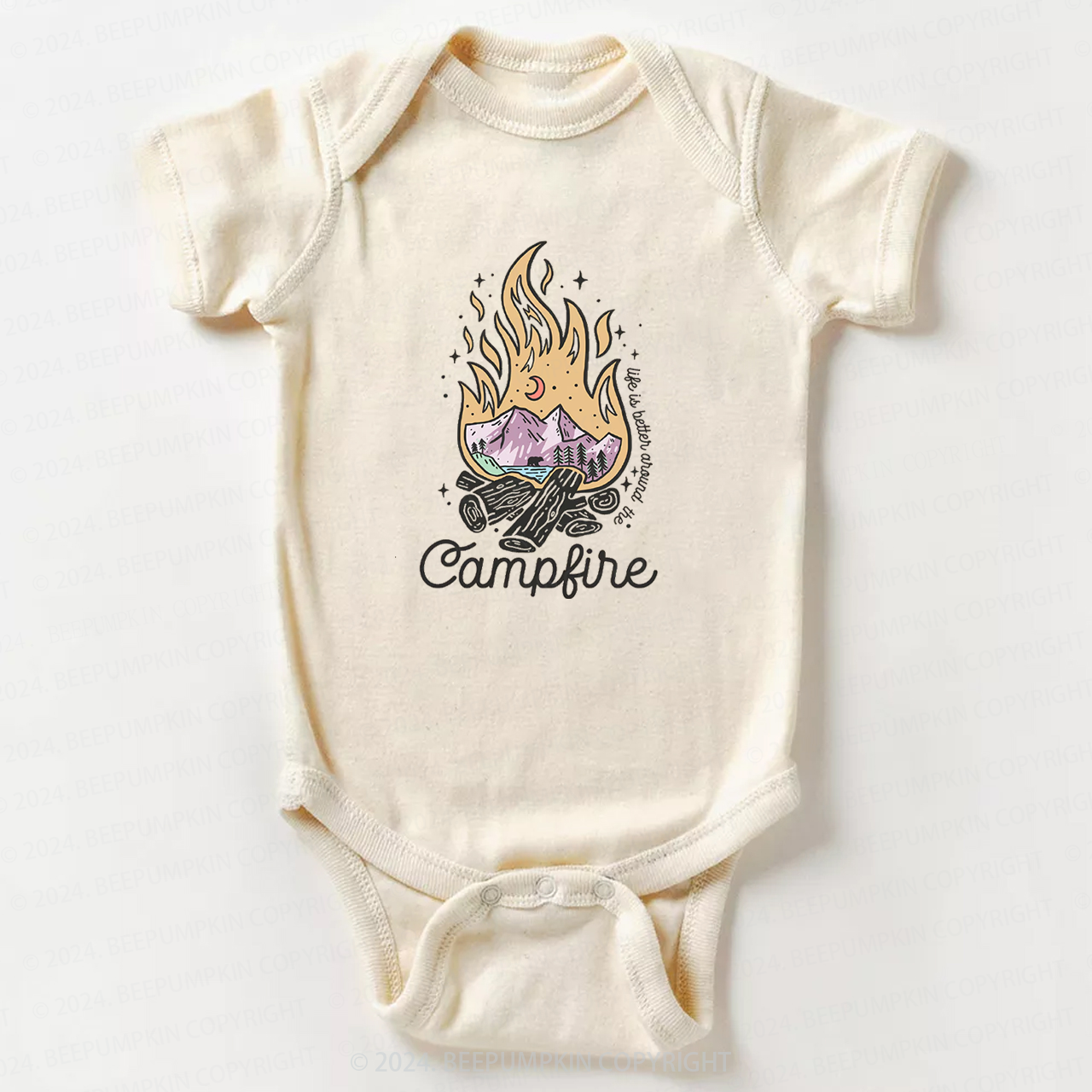 Camp Fire Bodysuit For Baby 