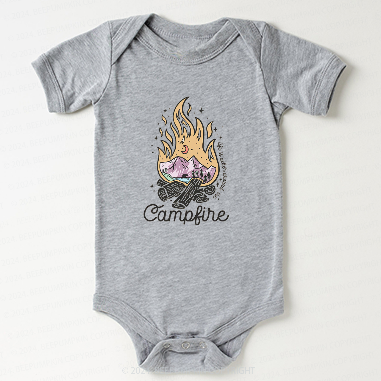 Camp Fire Bodysuit For Baby 