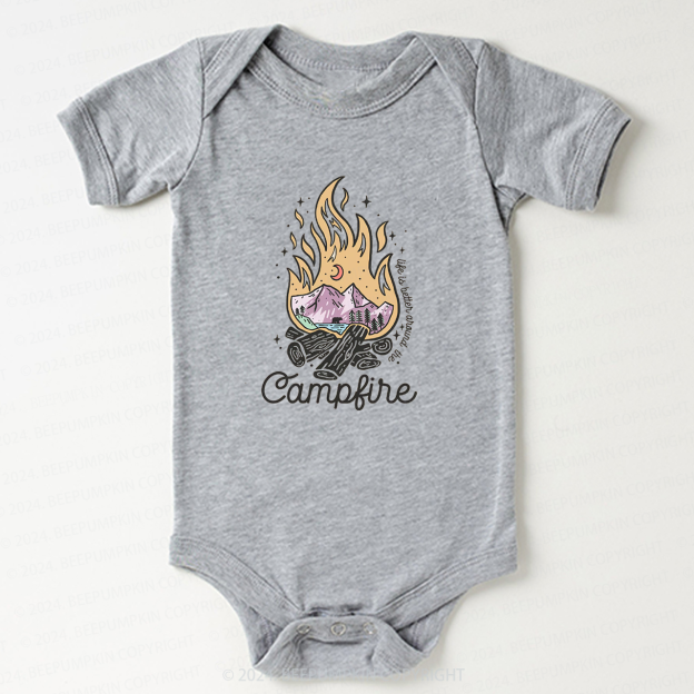 Camp Fire Bodysuit For Baby 