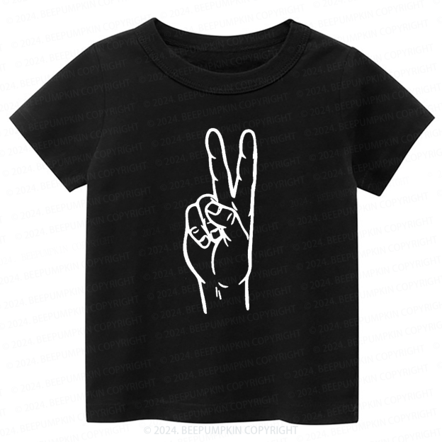 Peace Sign Two Birthday Toddler&Kids Tees 