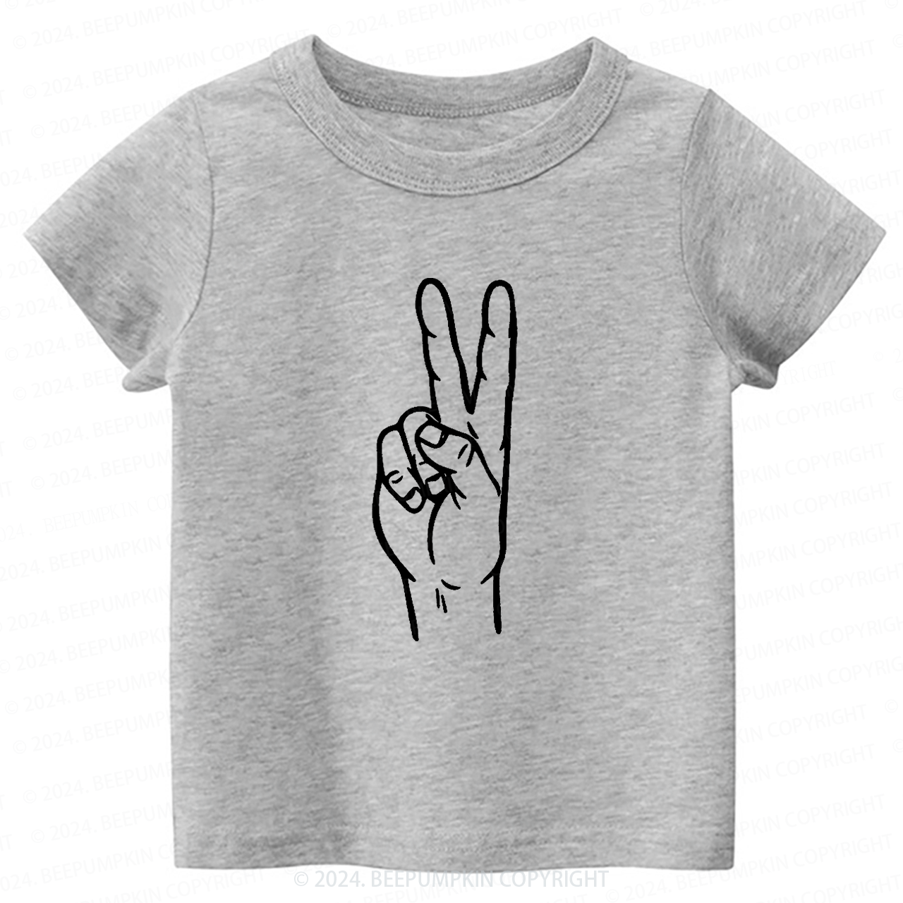 Peace Sign Two Birthday Toddler&Kids Tees 