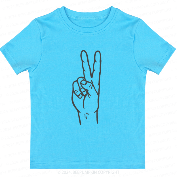 Peace Sign Two Birthday Toddler&Kids Tees 