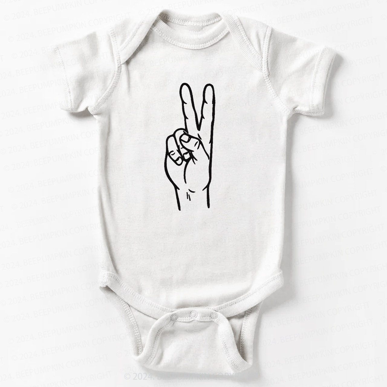 Peace Sign Two birthday Bodysuit For Baby 