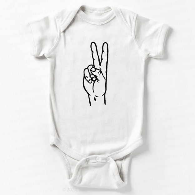 Peace Sign Two birthday Bodysuit For Baby 
