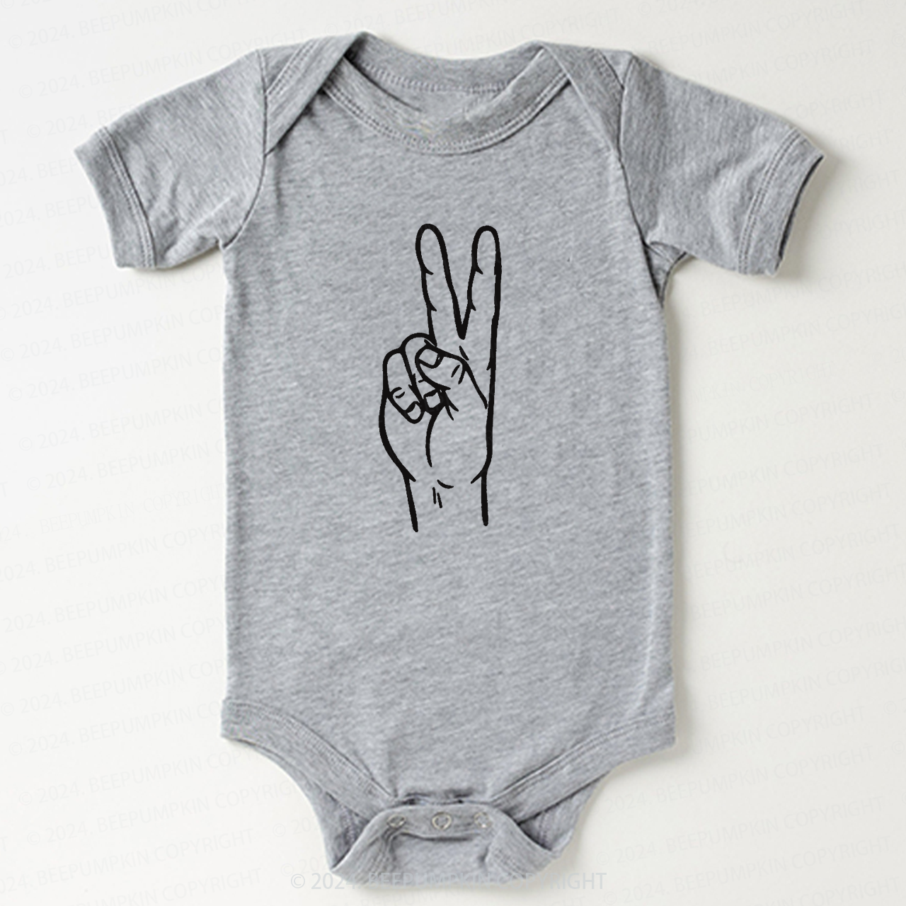 Peace Sign Two birthday Bodysuit For Baby 