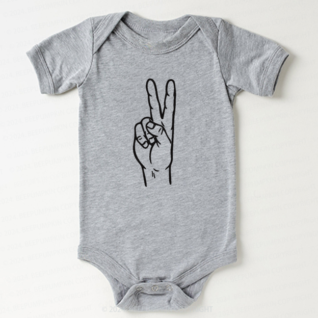 Peace Sign Two birthday Bodysuit For Baby 