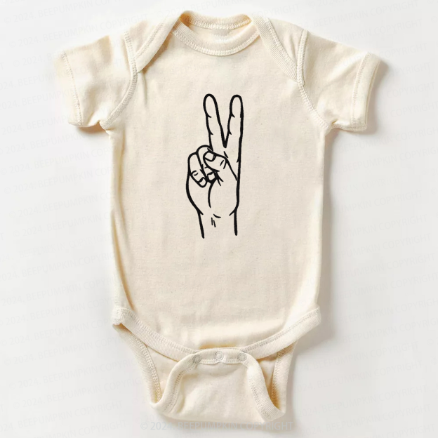Peace Sign Two birthday Bodysuit For Baby 