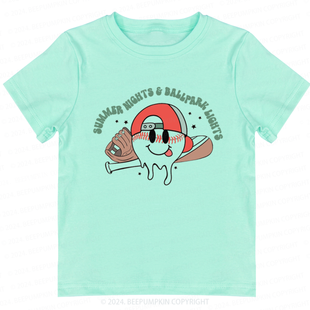 Summer Nights And Ball Park Lights Toddler&Kids Tees 