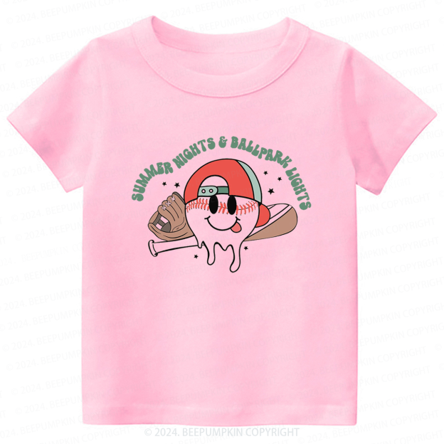 Summer Nights And Ball Park Lights Toddler&Kids Tees 