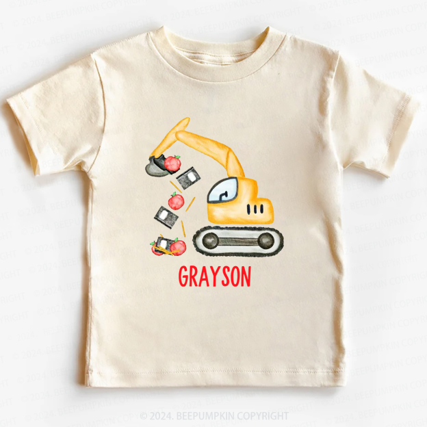 Personalized Name Back To School Tractor T-shirt