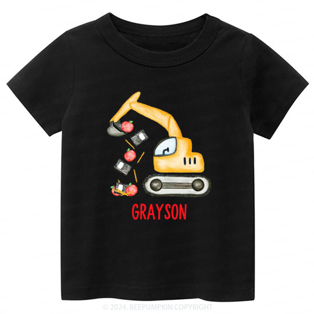 Personalized Name Back To School Tractor T-shirt