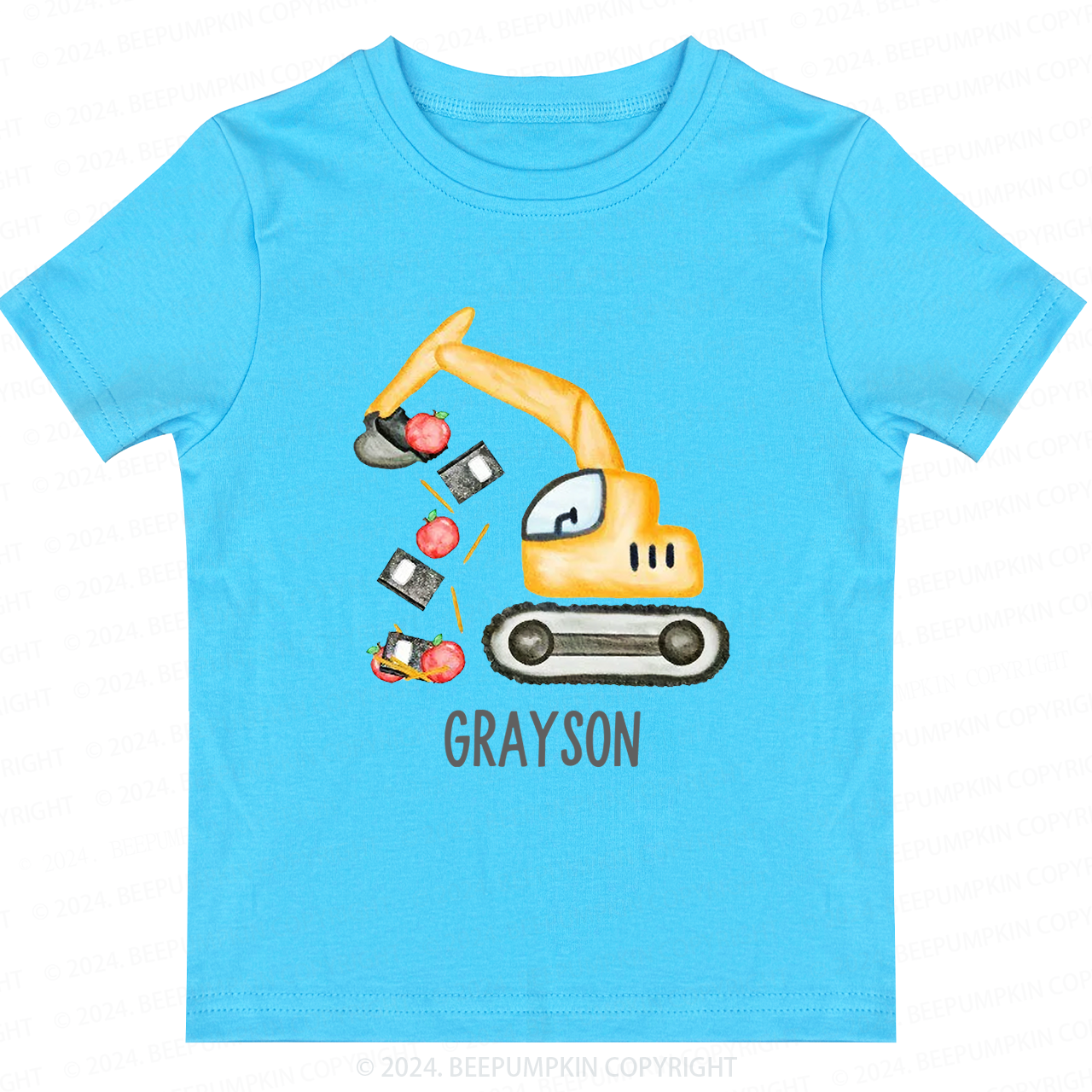 Personalized Name Back To School Tractor T-shirt