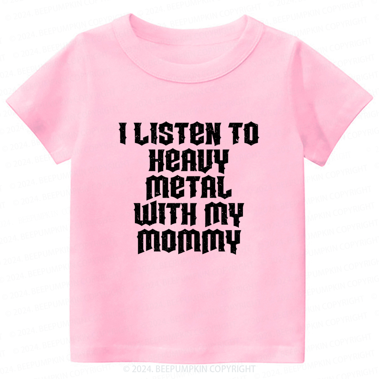 I Listen To Heavy Metal With My Mommy Toddler&Kids Tees 8