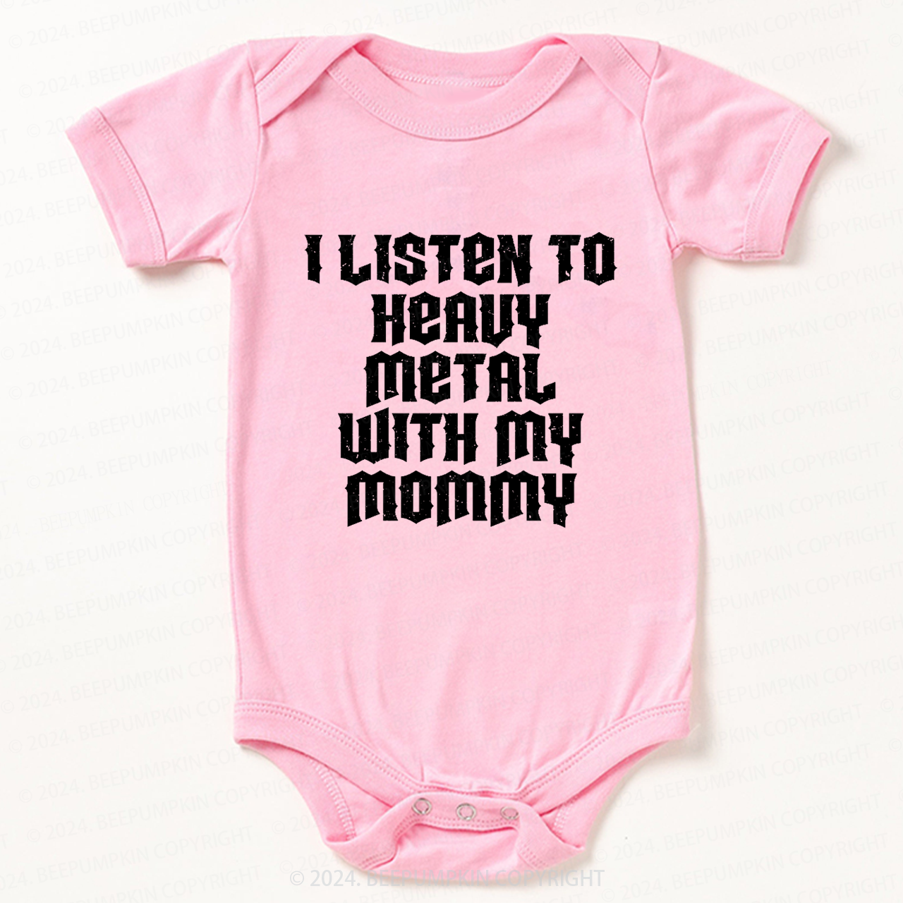 I Listen To Heavy Metal With My Mommy Bodysuit For Baby 7