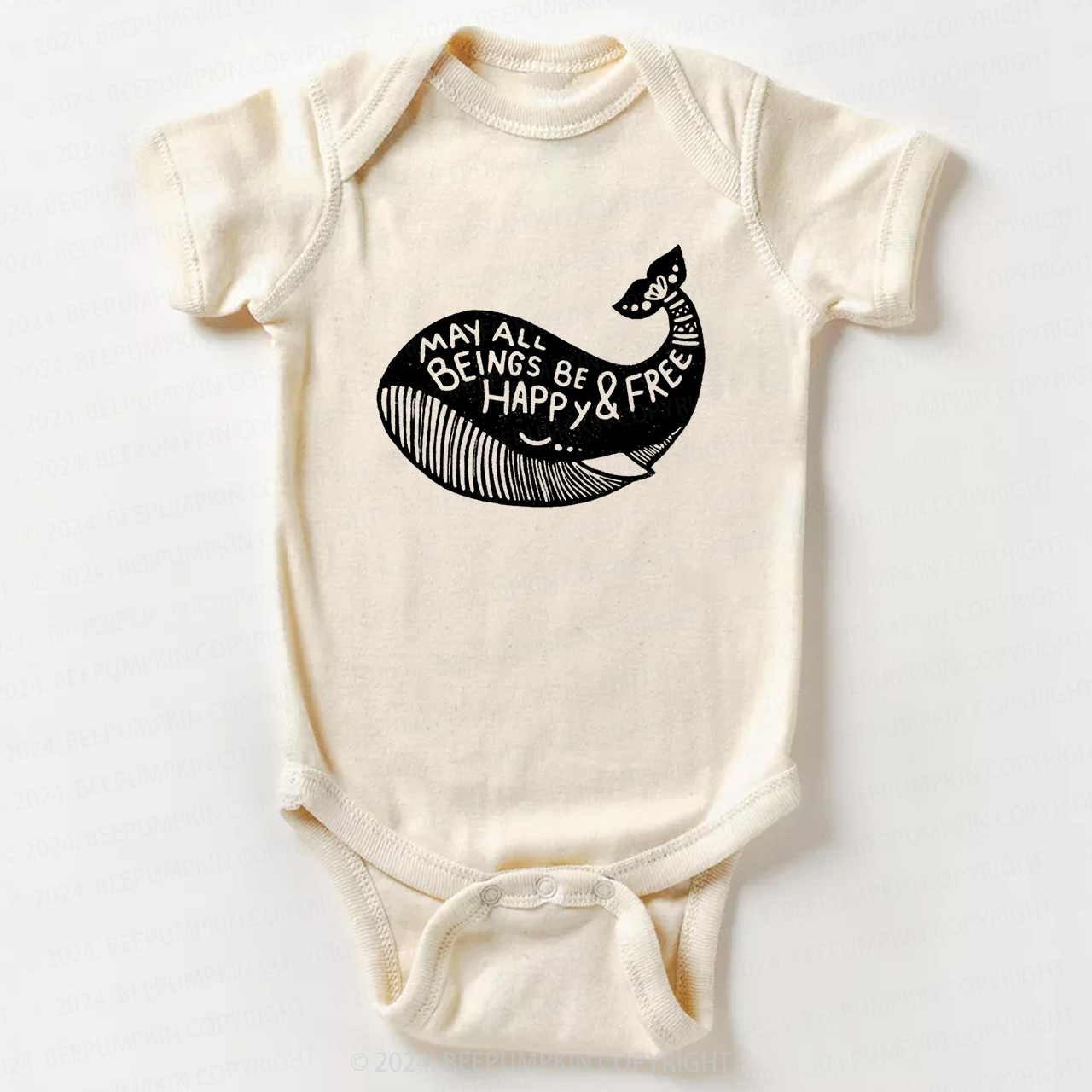 Whale Hippie Bodysuit For Baby 