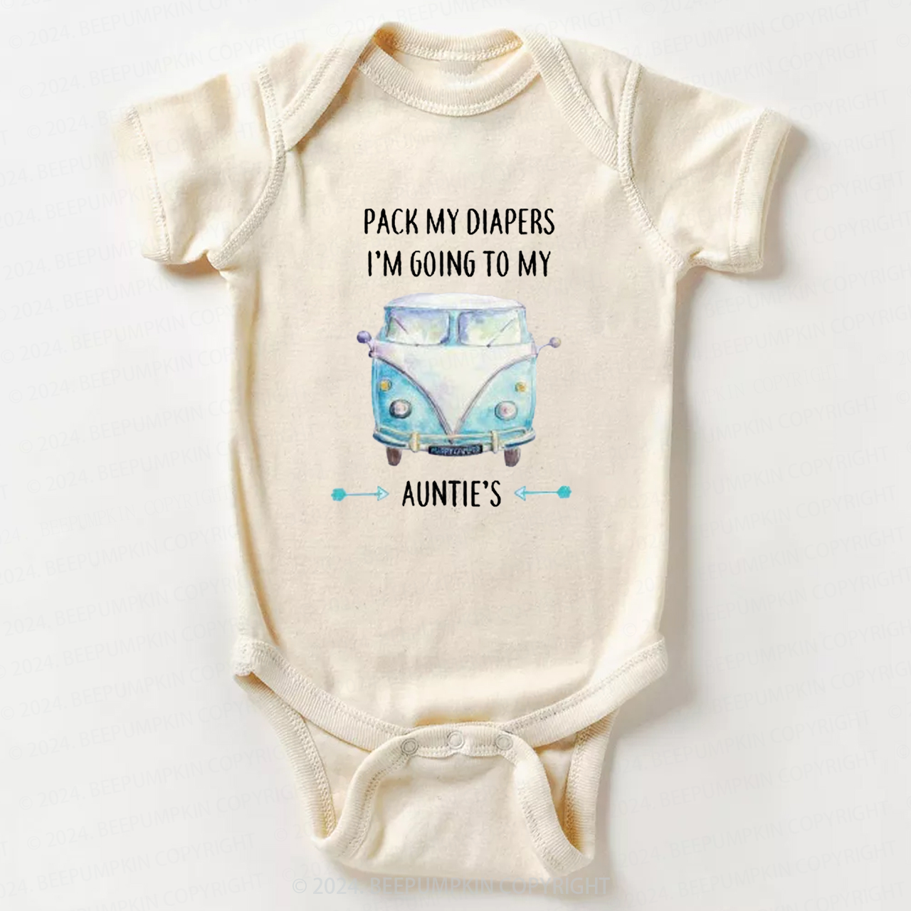 Pack My Diapers I'm Going To My Auntie's Bodysuit For Baby 7