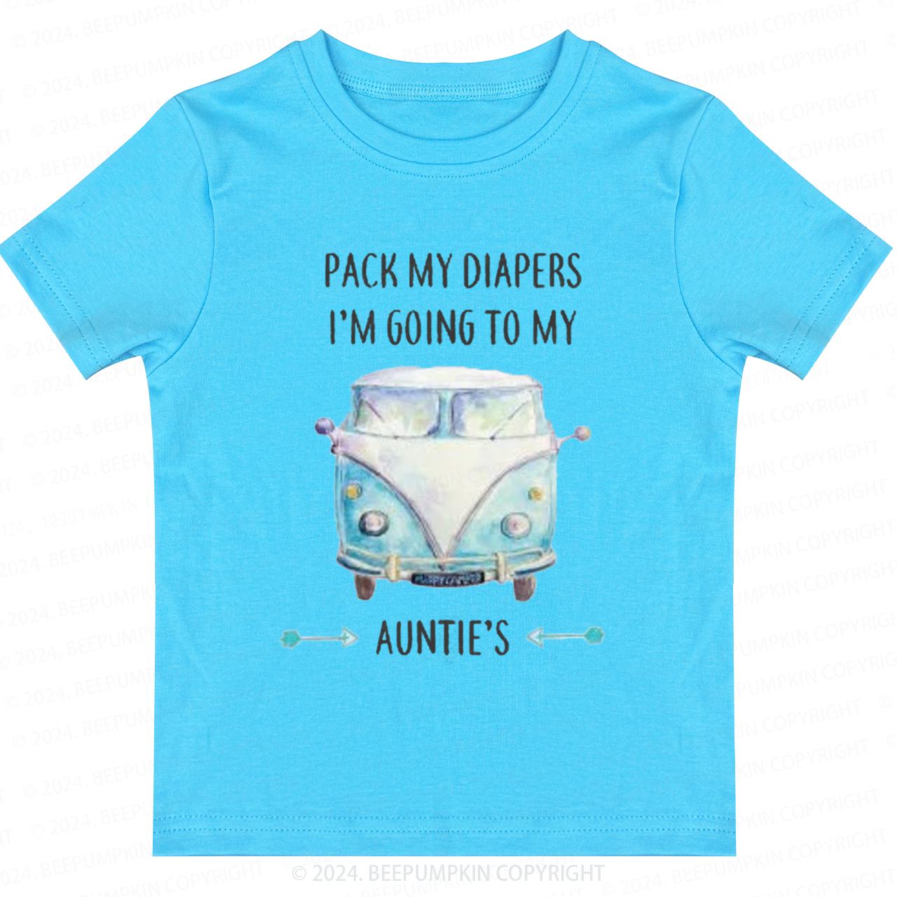 Pack My Diapers I'm Going To My Auntie's Toddler&Kids Tees 7