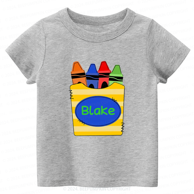 Personalized Boys Crayons Back To School T-shirt