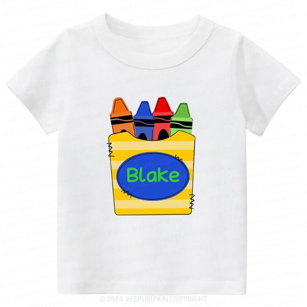 Personalized Boys Crayons Back To School T-shirt