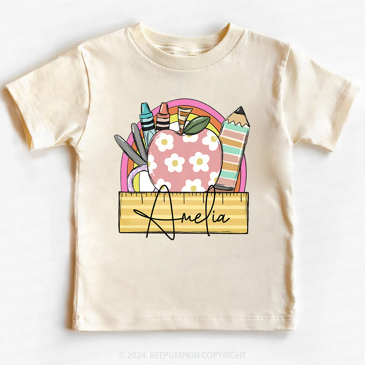 Personalized Apple Art Back To School T-shirt