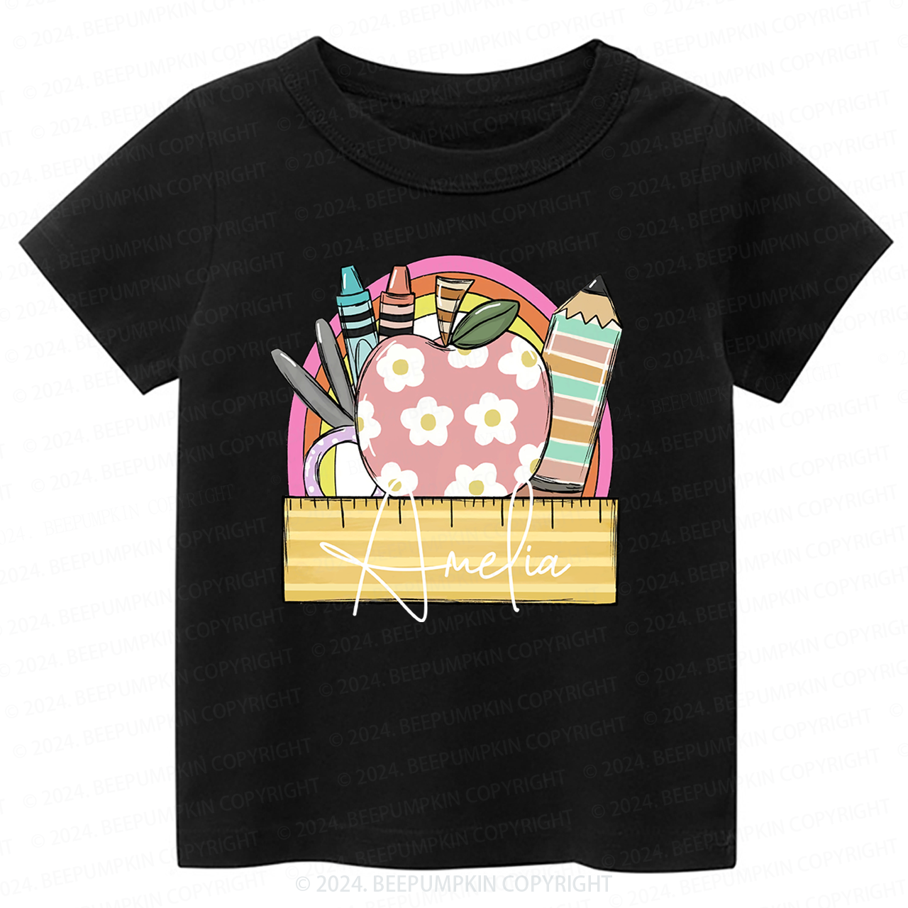 Personalized Apple Art Back To School T-shirt