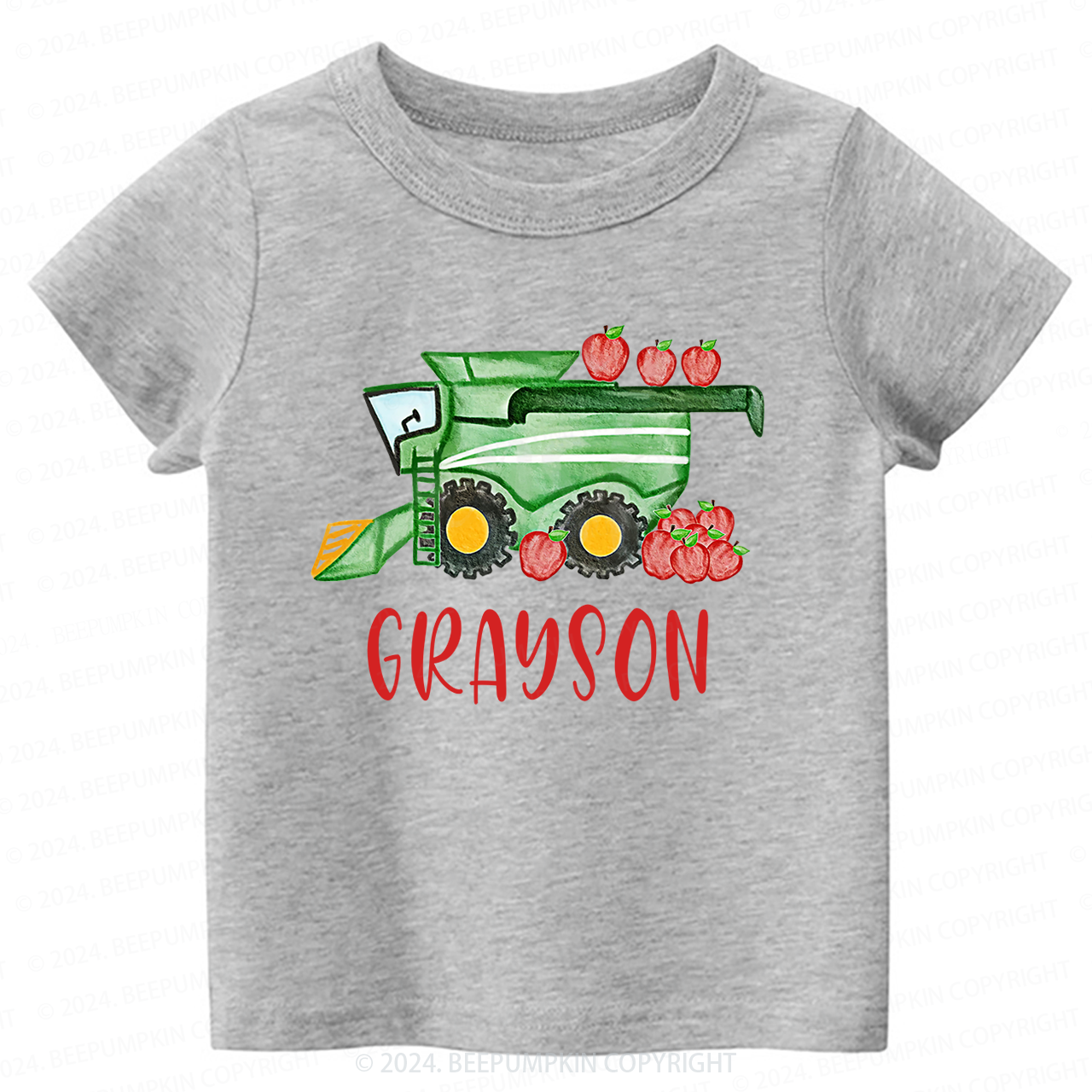 Personalized Tractor And Apple Back To School T-shirt