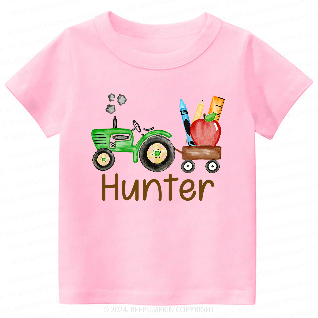 Personalized Name Farm Tractor Back To School T-shirt