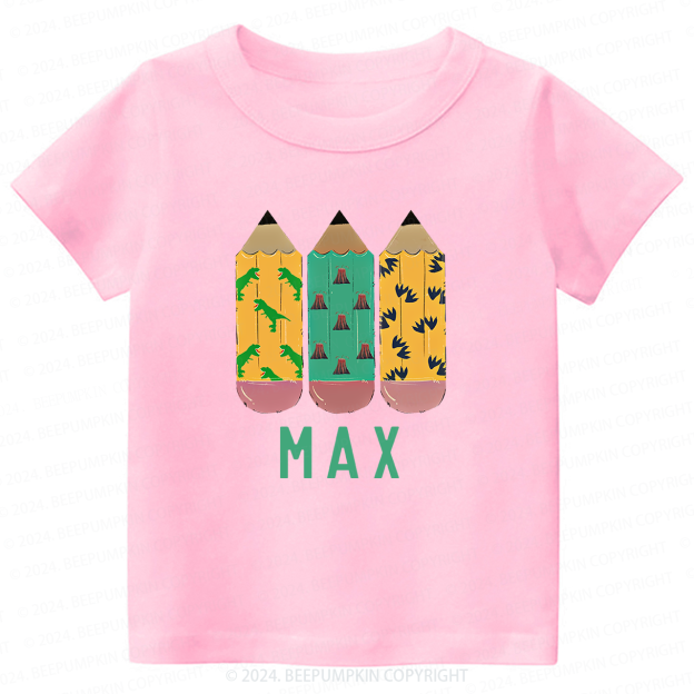 Personalized Name Pencil Back To School T-shirt