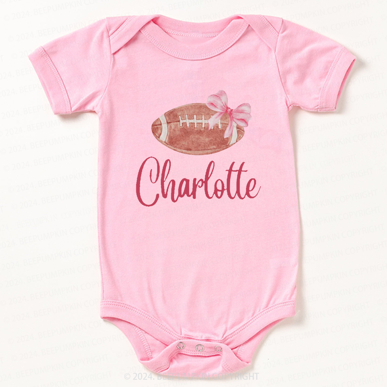 Personalized Football Bow Bodysuit For Baby 