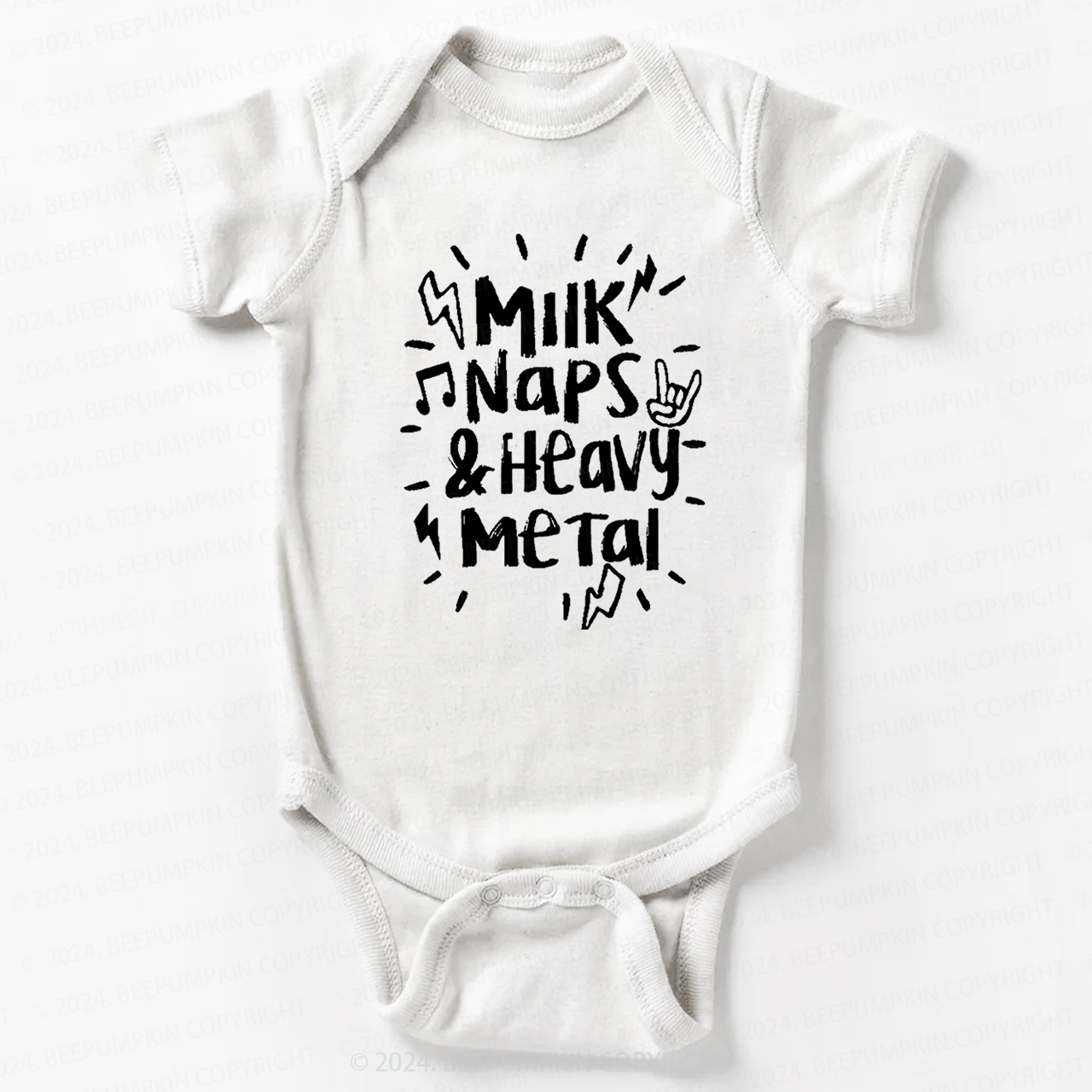 Milk Naps & Heavy Metal Bodysuit For Baby 8
