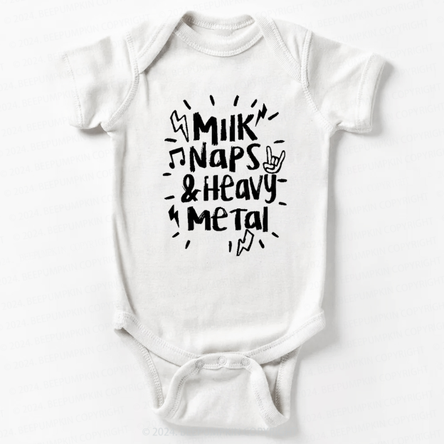 Milk Naps & Heavy Metal Bodysuit For Baby 8