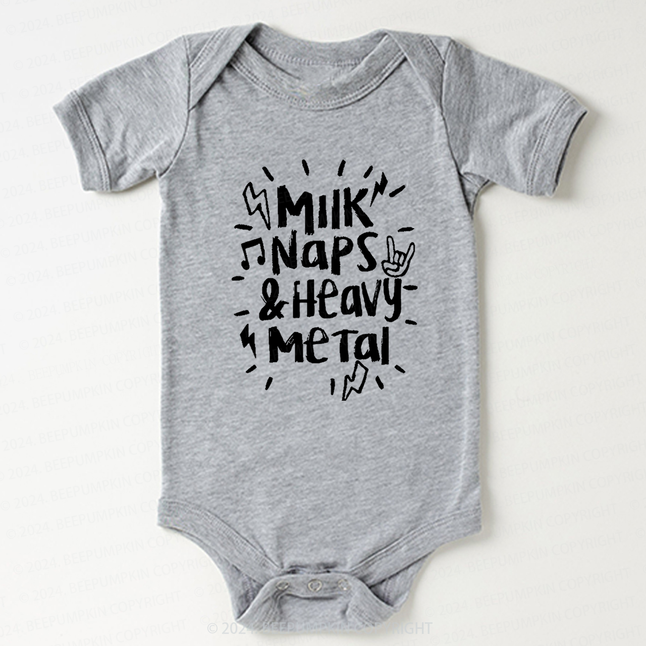 Milk Naps & Heavy Metal Bodysuit For Baby 8