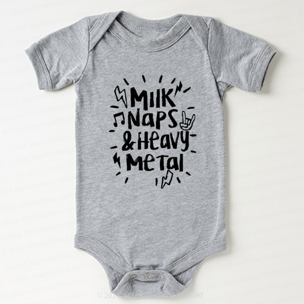 Milk Naps & Heavy Metal Bodysuit For Baby 8