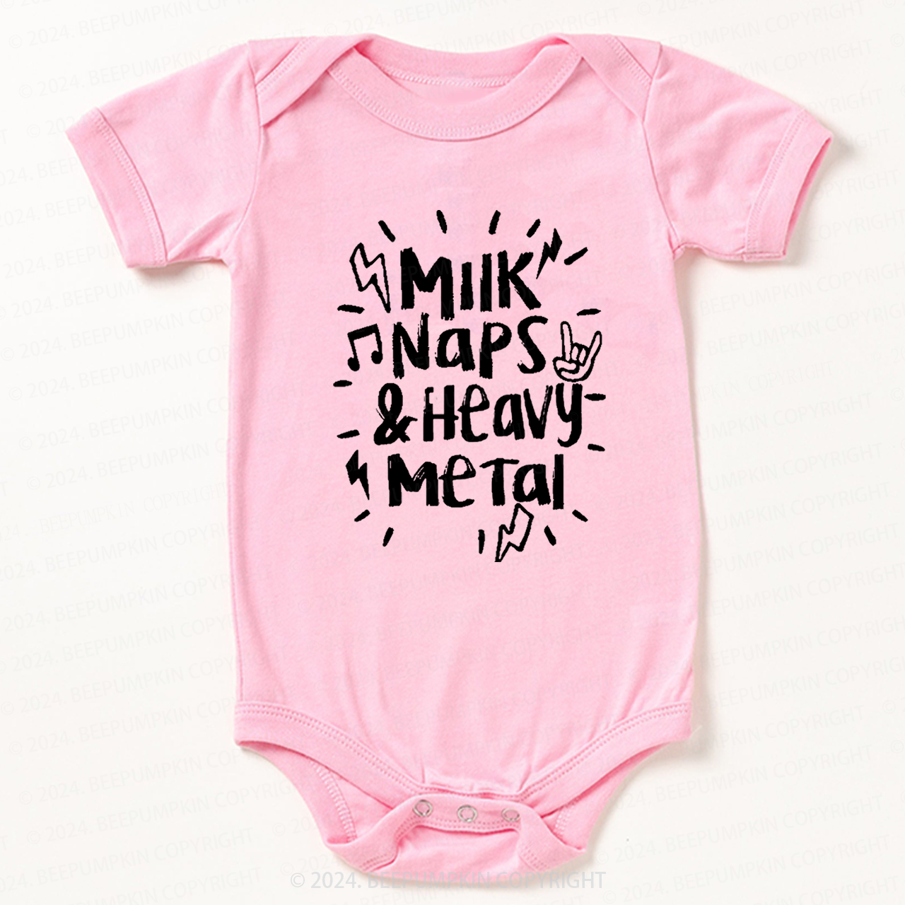 Milk Naps & Heavy Metal Bodysuit For Baby 8