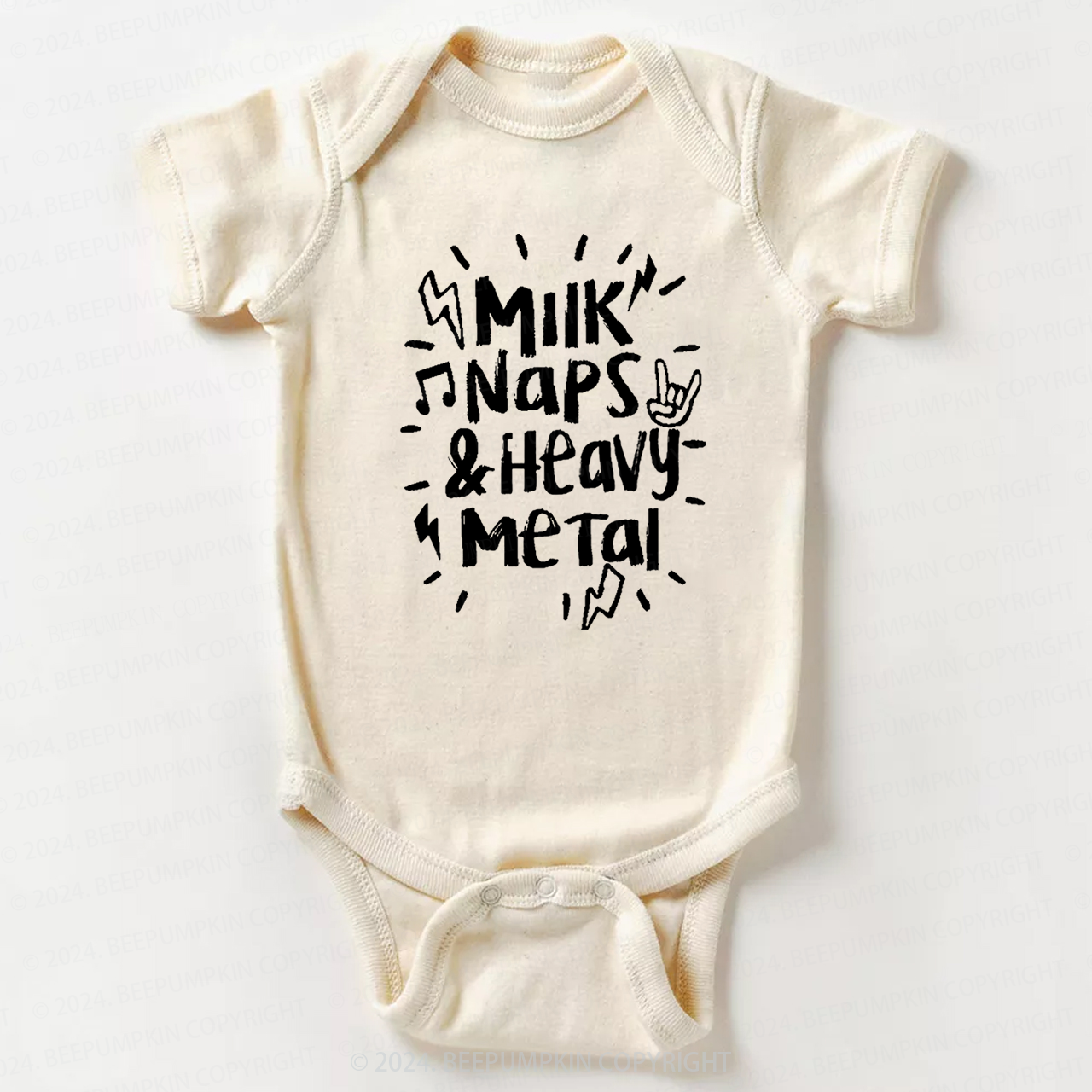 Milk Naps & Heavy Metal Bodysuit For Baby 8