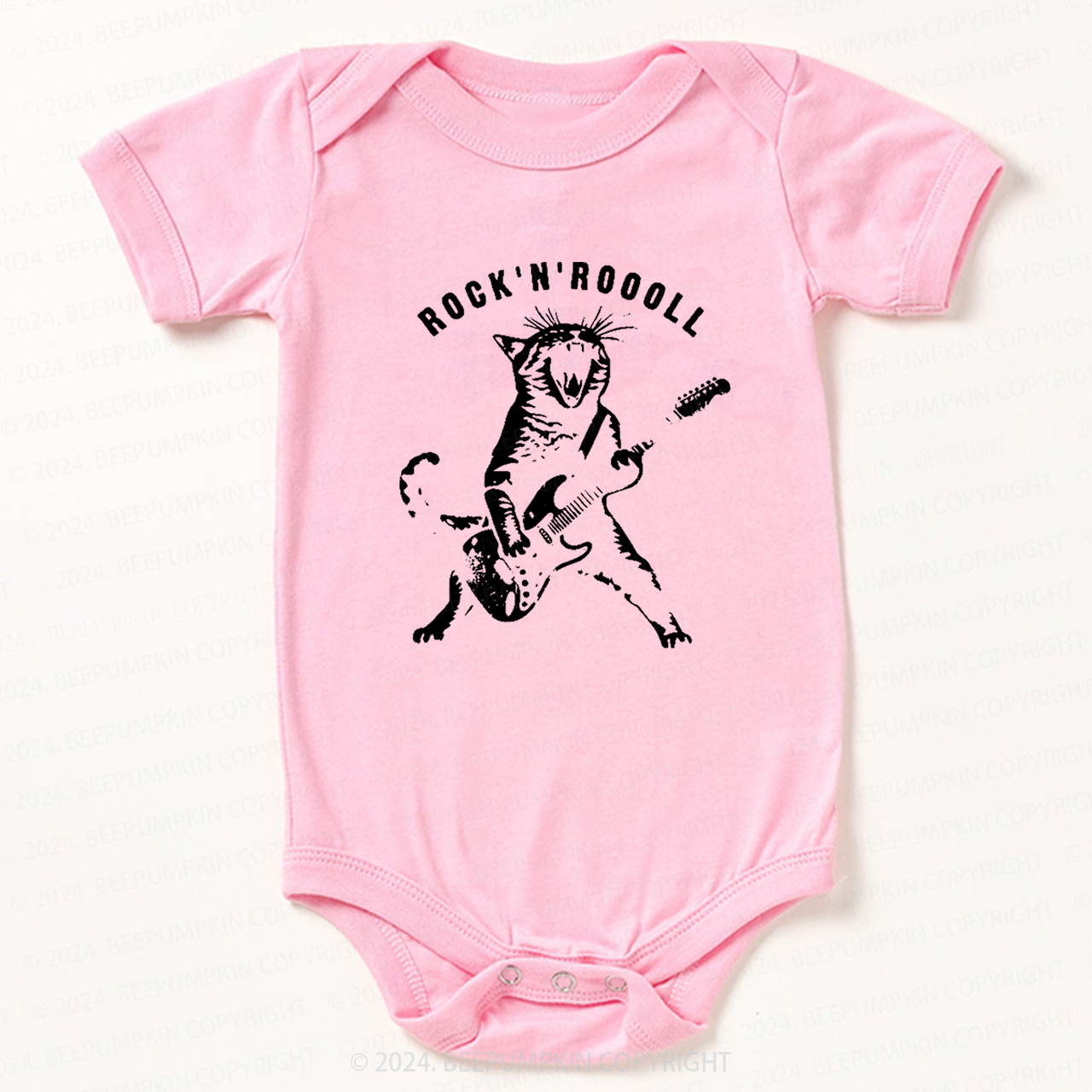 Rock Cat Playing Guitar Bodysuit For Baby 8
