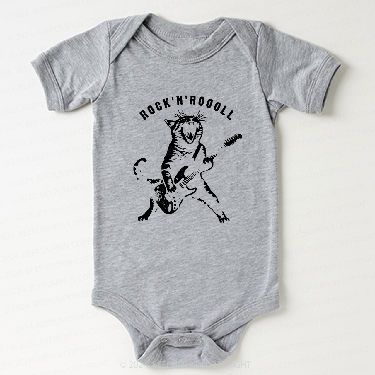 Rock Cat Playing Guitar Bodysuit For Baby 8