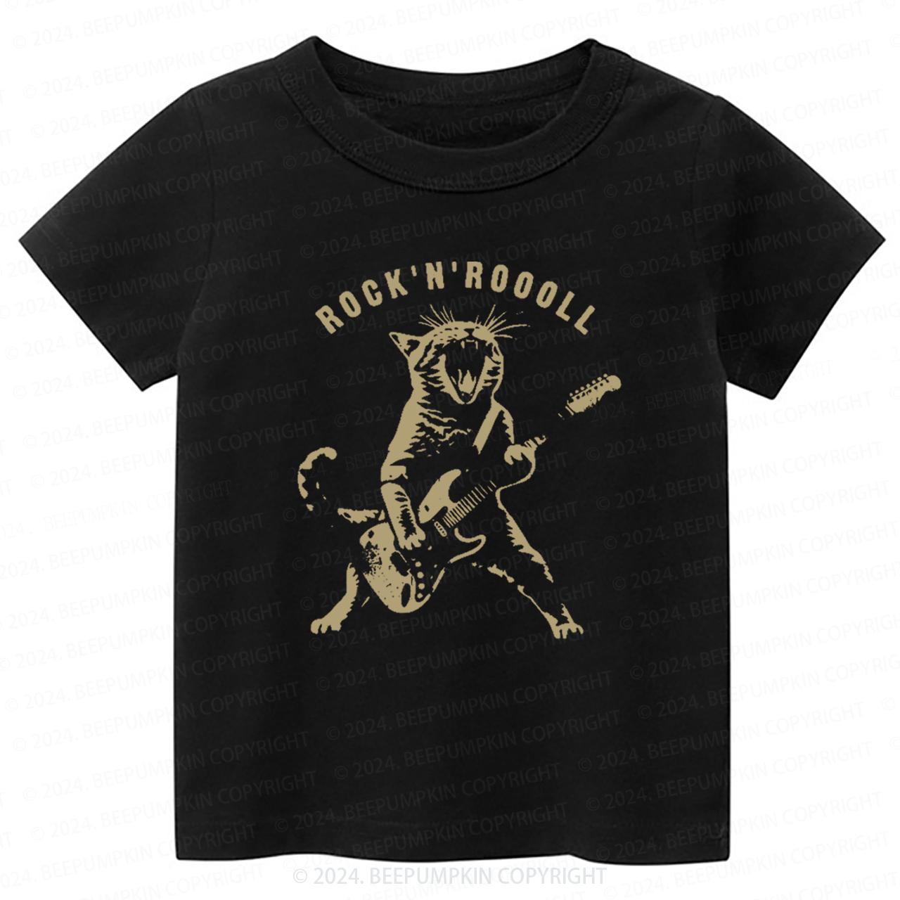 Rock Cat Playing Guitar Toddler&Kids Tees 8