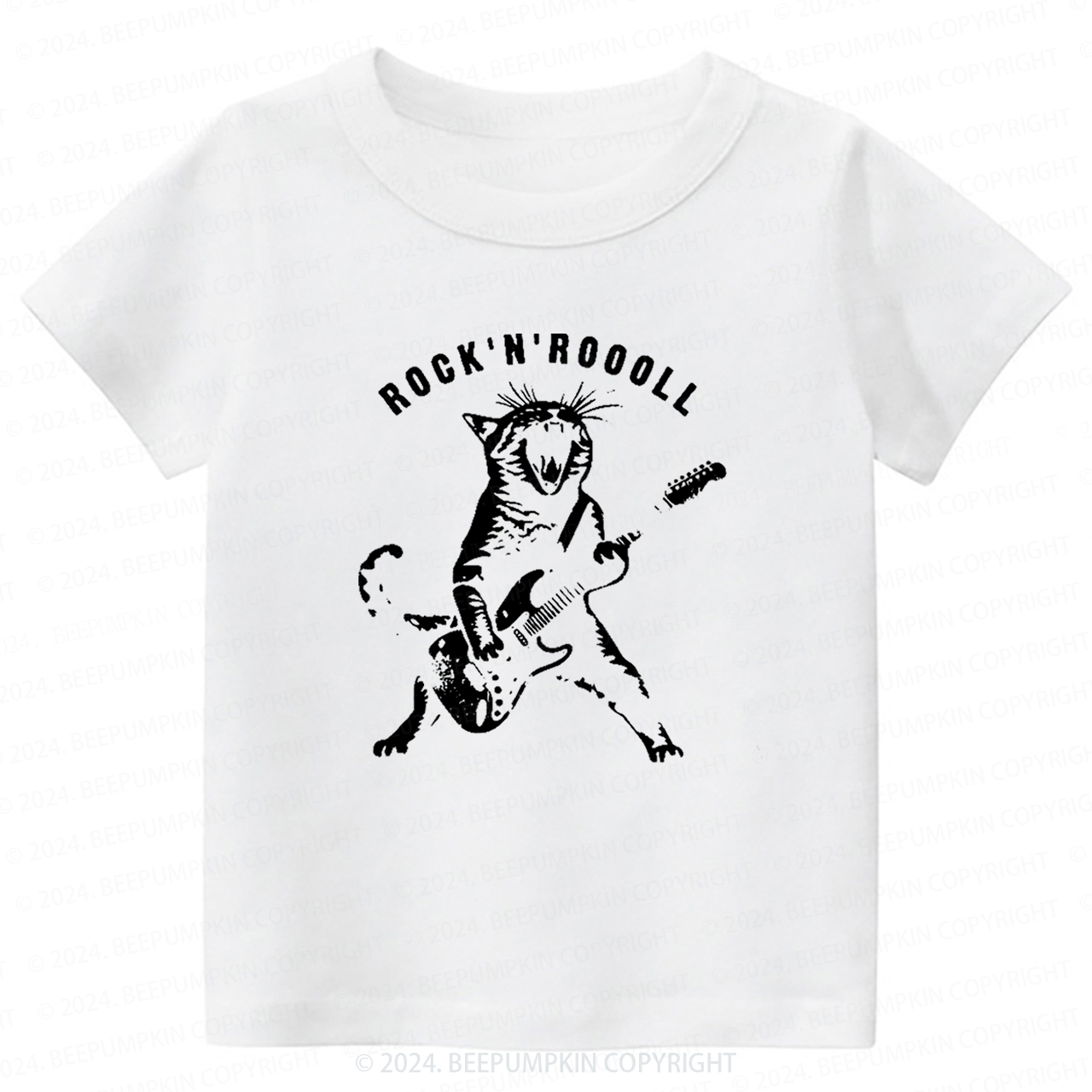 Rock Cat Playing Guitar Toddler&Kids Tees 8
