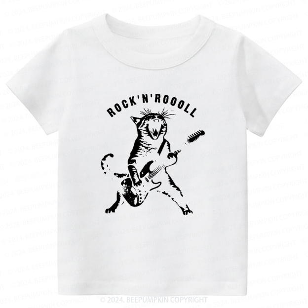 Rock Cat Playing Guitar Toddler&Kids Tees 8