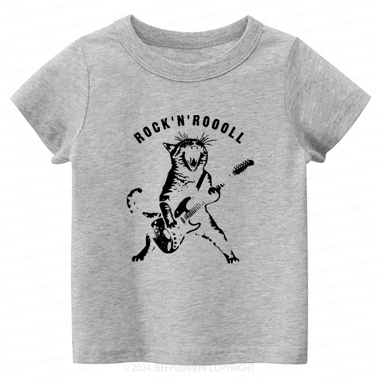 Rock Cat Playing Guitar Toddler&Kids Tees 8