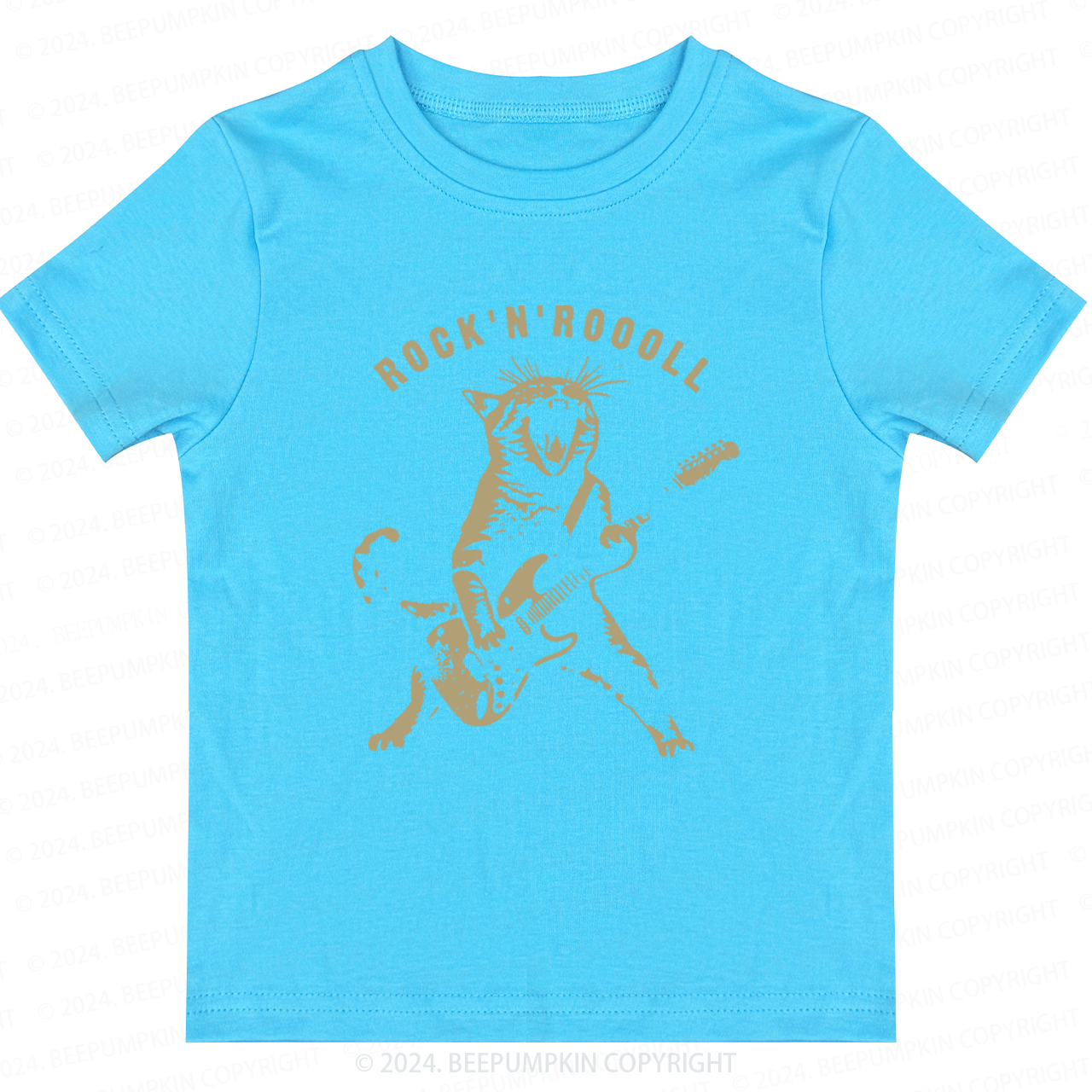 Rock Cat Playing Guitar Toddler&Kids Tees 8