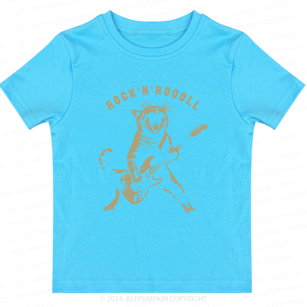 Rock Cat Playing Guitar Toddler&Kids Tees 8