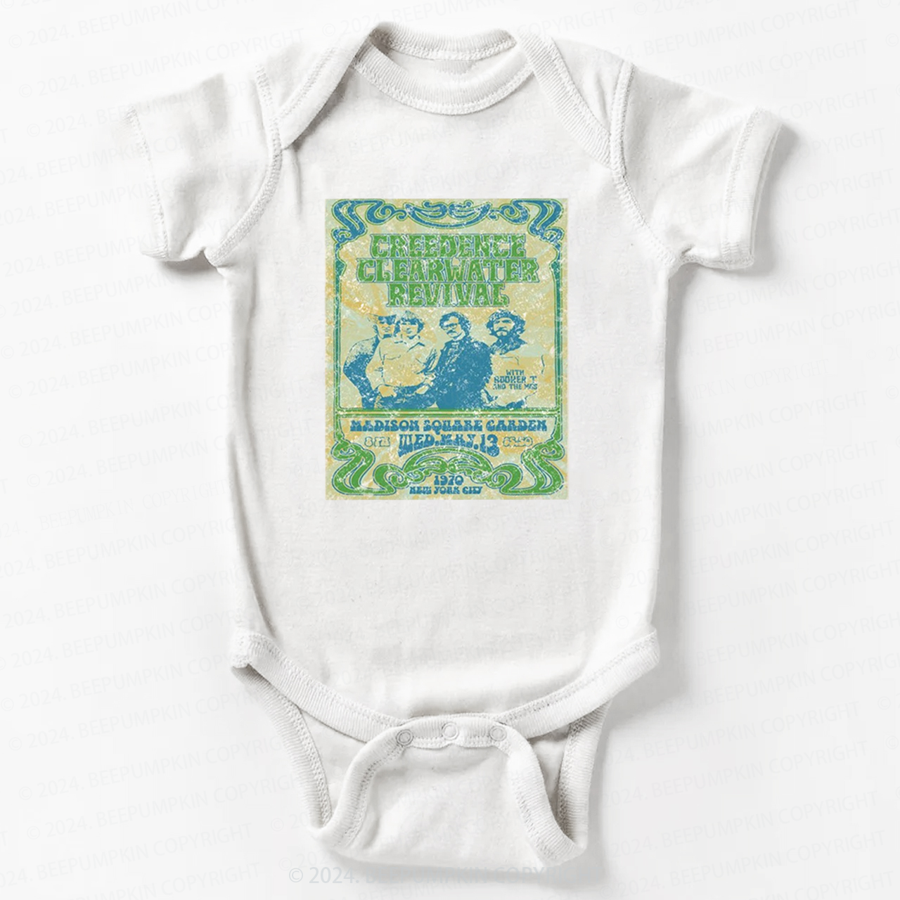 Green Logo Classic Rock Bodysuit For Baby 8