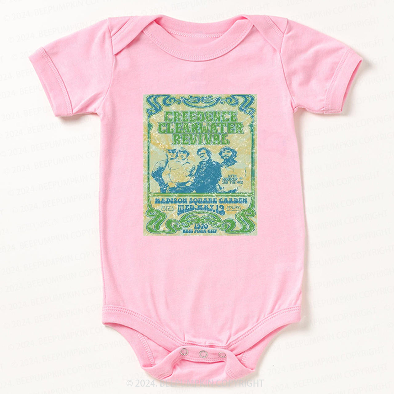 Green Logo Classic Rock Bodysuit For Baby 8